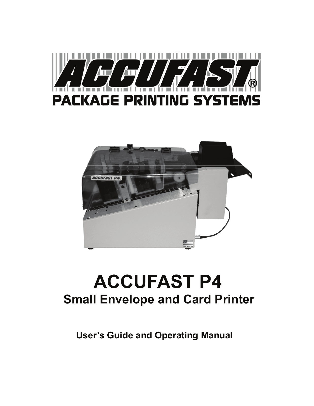 accufast p4 Accufast Package Printing Systems Manualzz