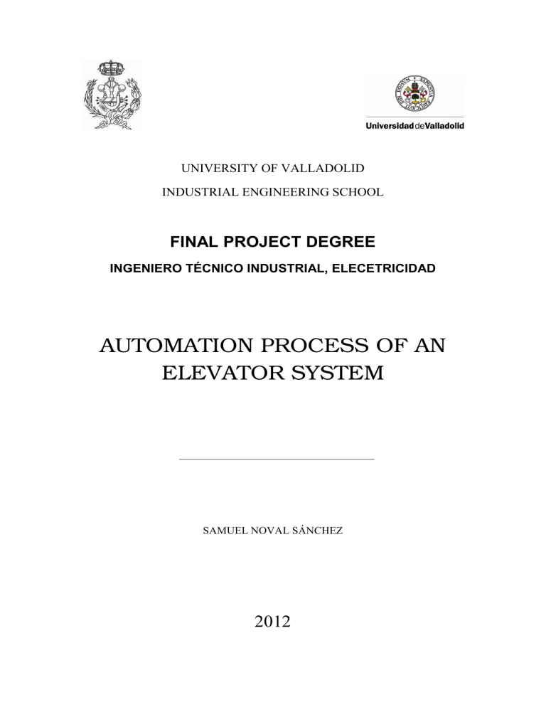 Automation Process Of An Elevator System Manualzz