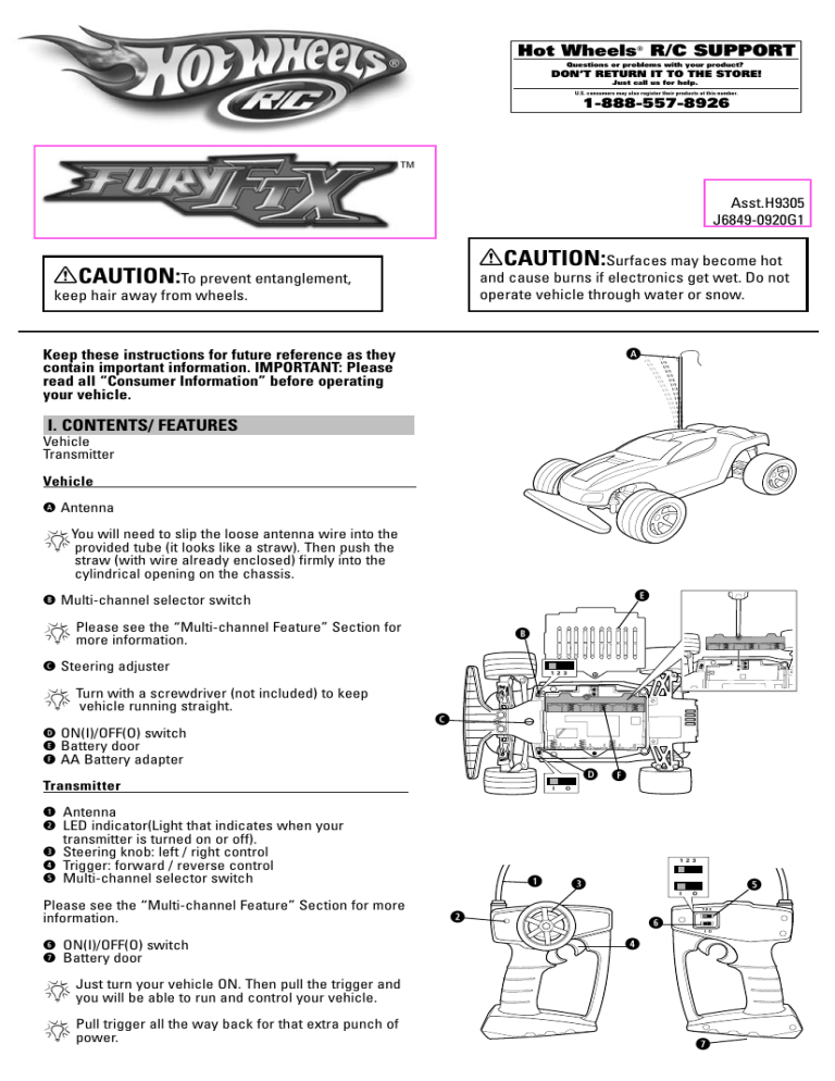 Mattel Hot Wheels R C Fury Ftx Rc User Manual Manualzz