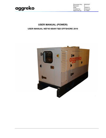 Generator - Aggreko 60kW User Manual | Manualzz