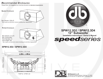 DB Drive Speed SW12D4 Installation instructions | Manualzz