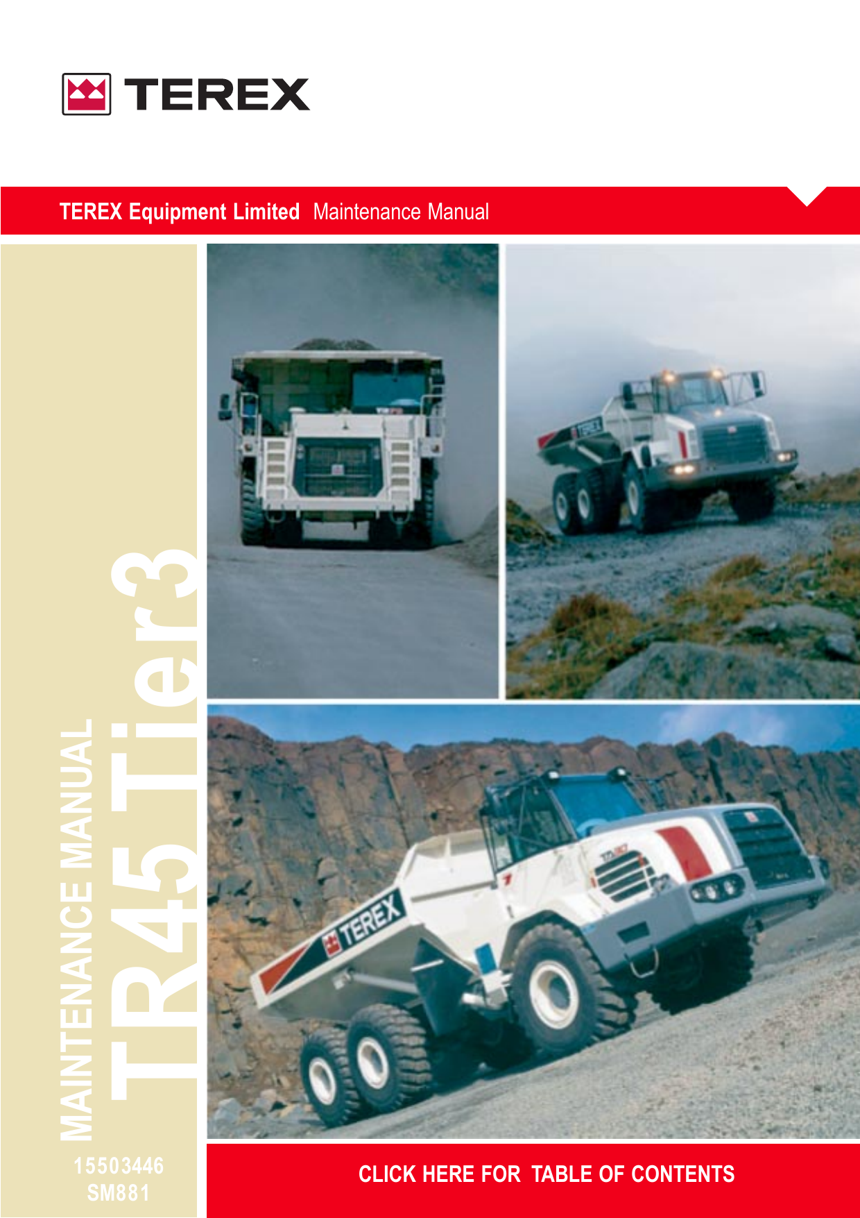 Terex TR60 Off-Highway Dump Truck Parts Manual Book Catalog List 