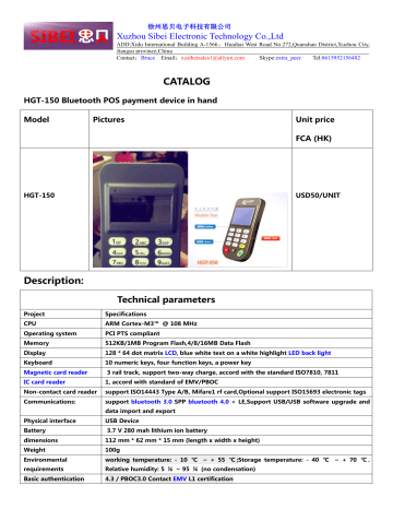 bluetooth credit card reader psl-v4 manual