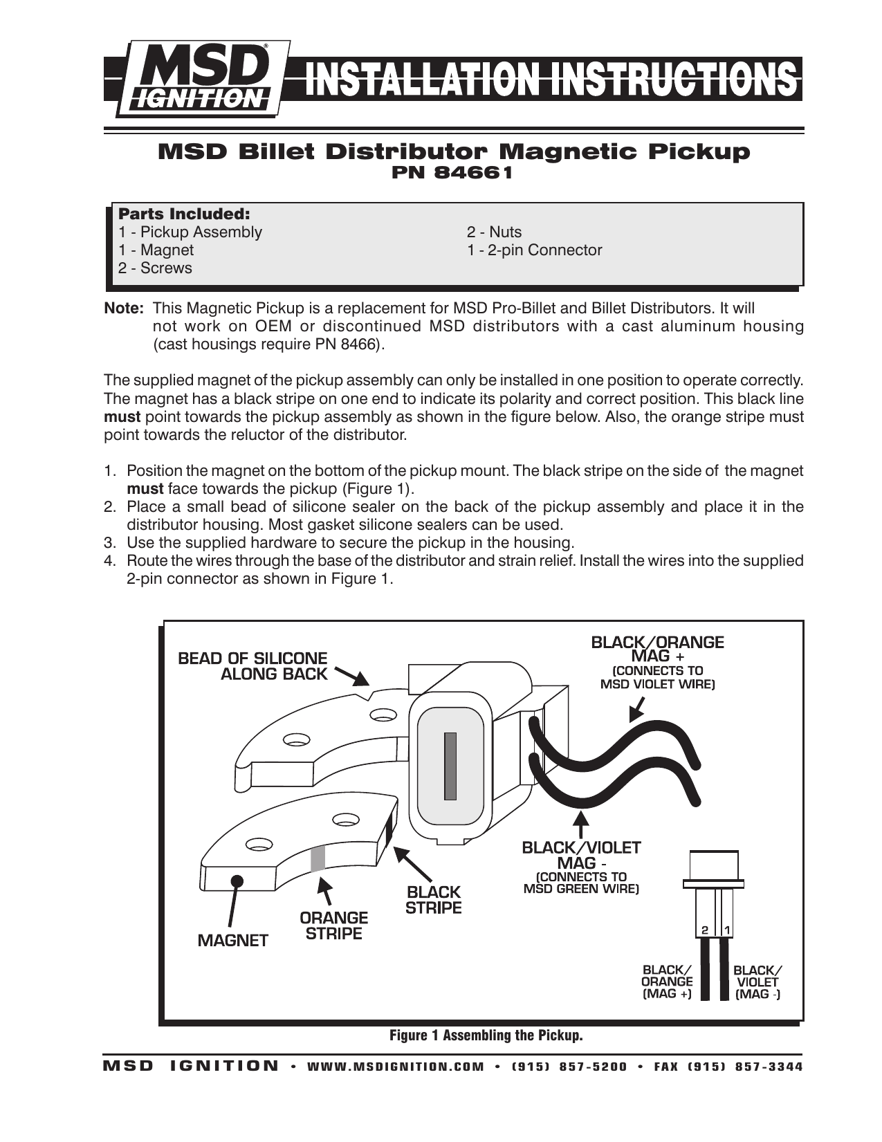 Parts & Accessories MSD 84661 PICKUP Assembly FOR ALL MSD BILLET DISTRIBUTORS money