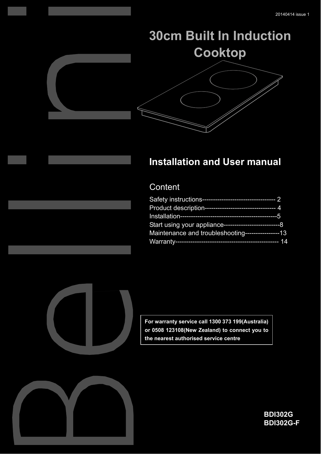 30cm Built In Induction Cooktop | Manualzz