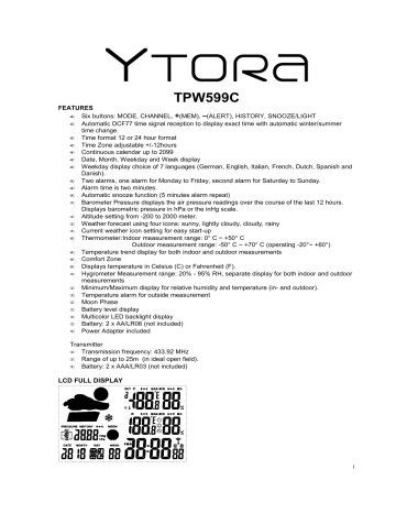 Ytora TPW599C manual | Manualzz