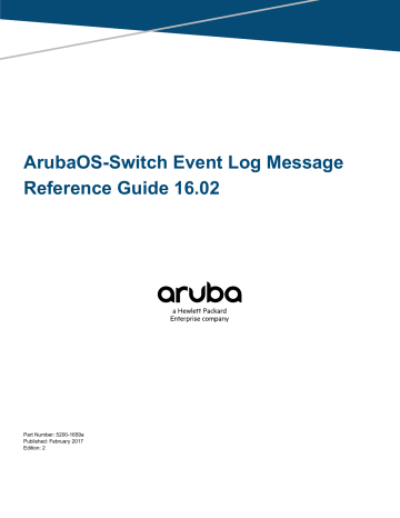 Arubaos Switch Event Log Message Reference Guide 16 02 Manualzz