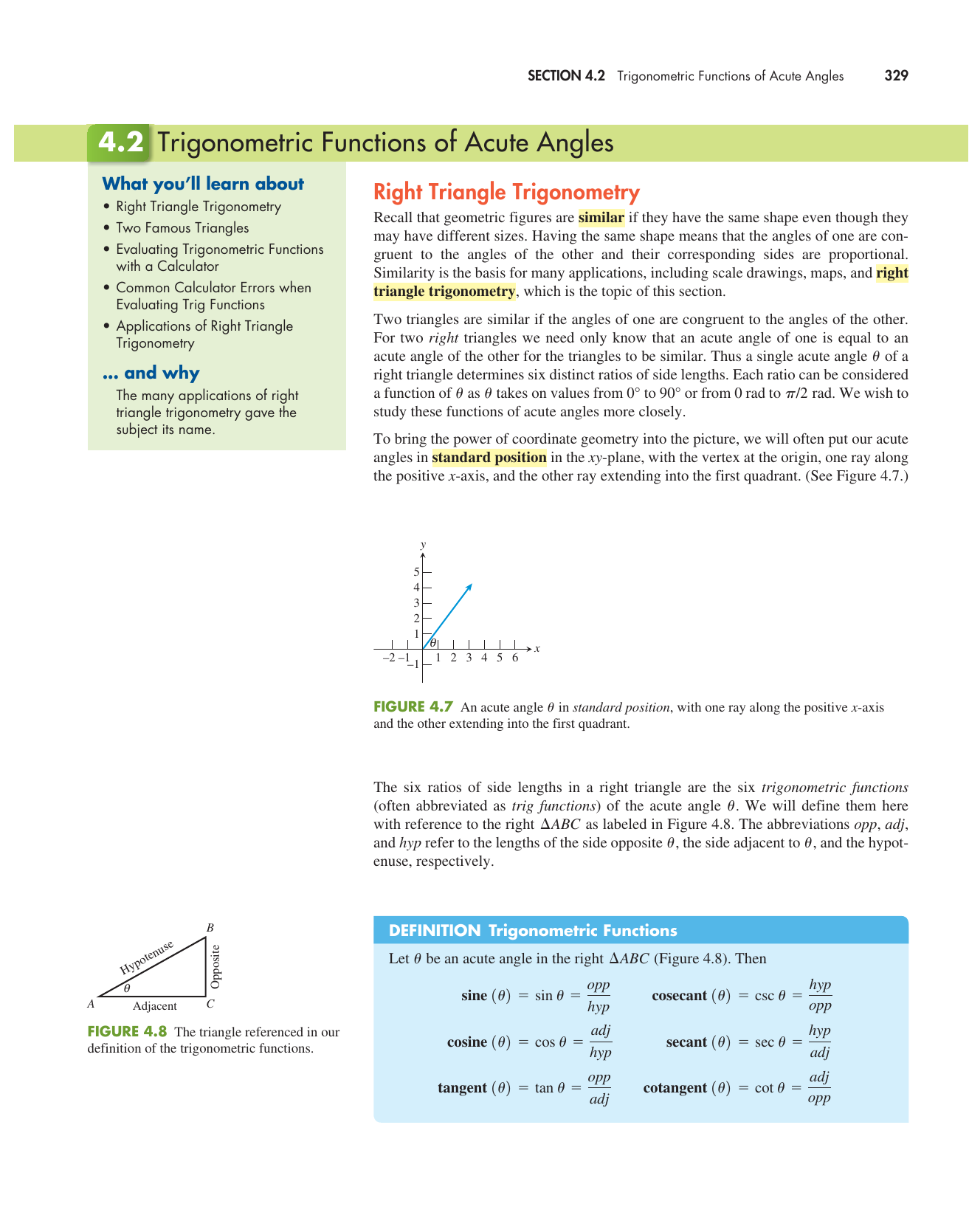 4 2 Trigonometric Functions Of Acute Angles Manualzz