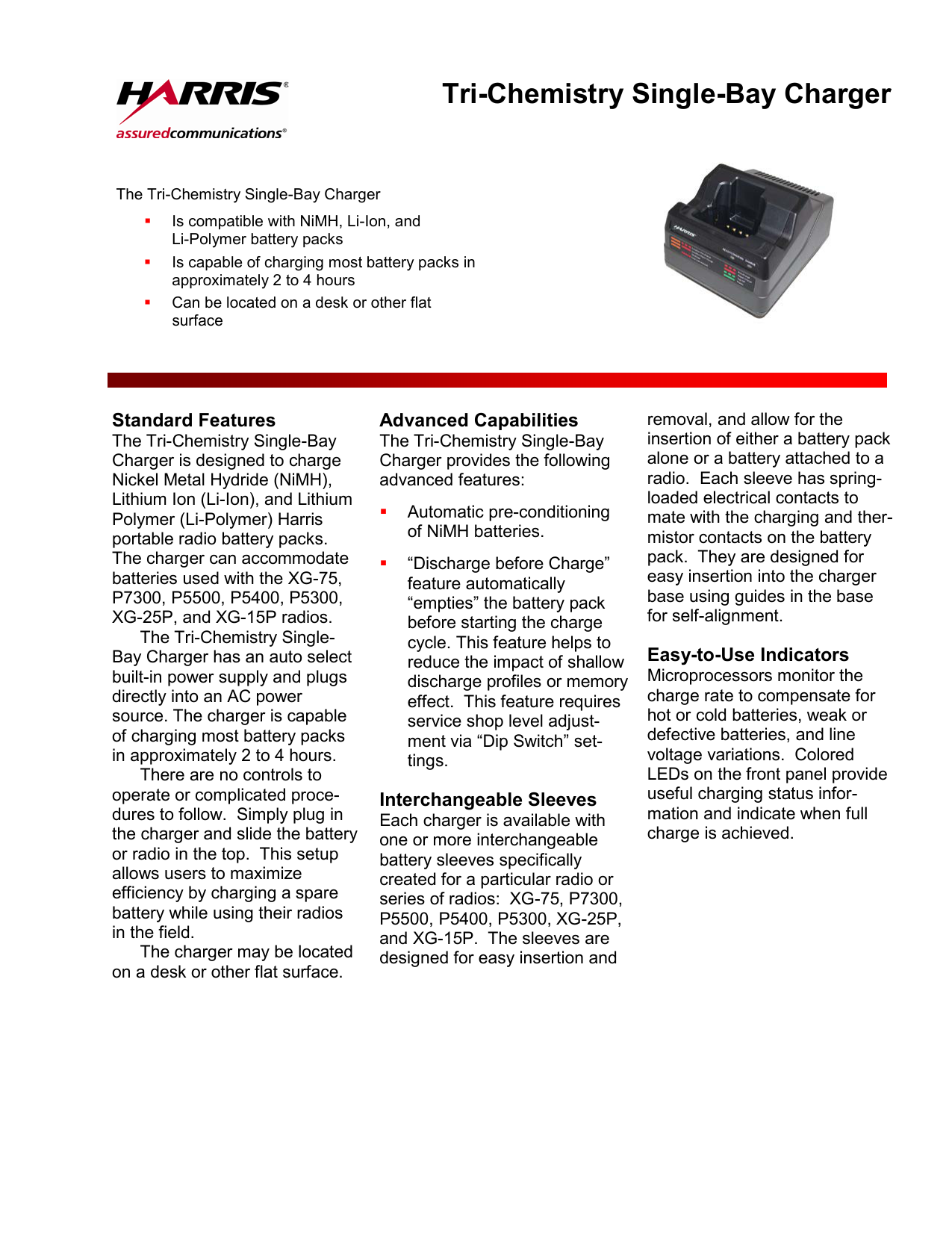 Tri-Chemistry Single-Bay Charger | Manualzz