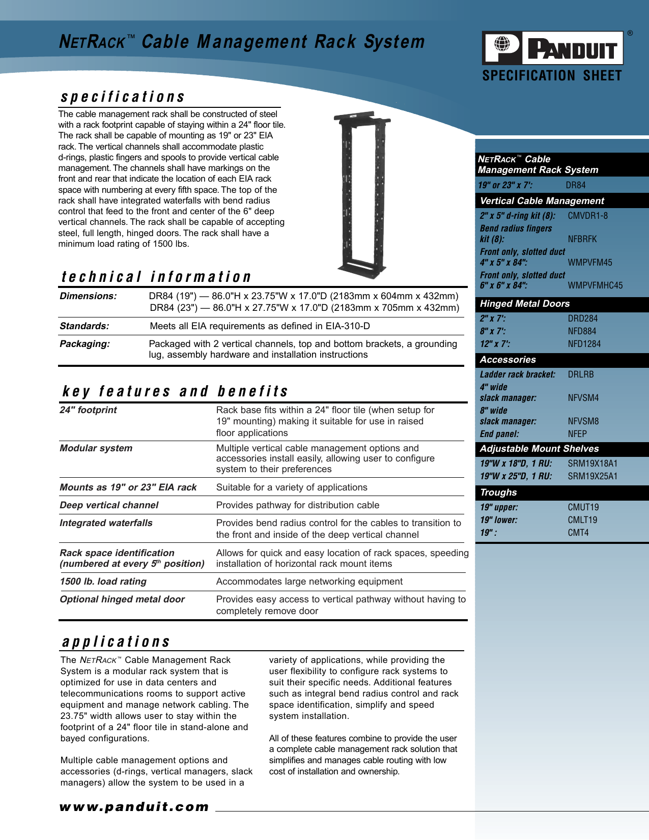 Netrack Cable Management Rack System Manualzz