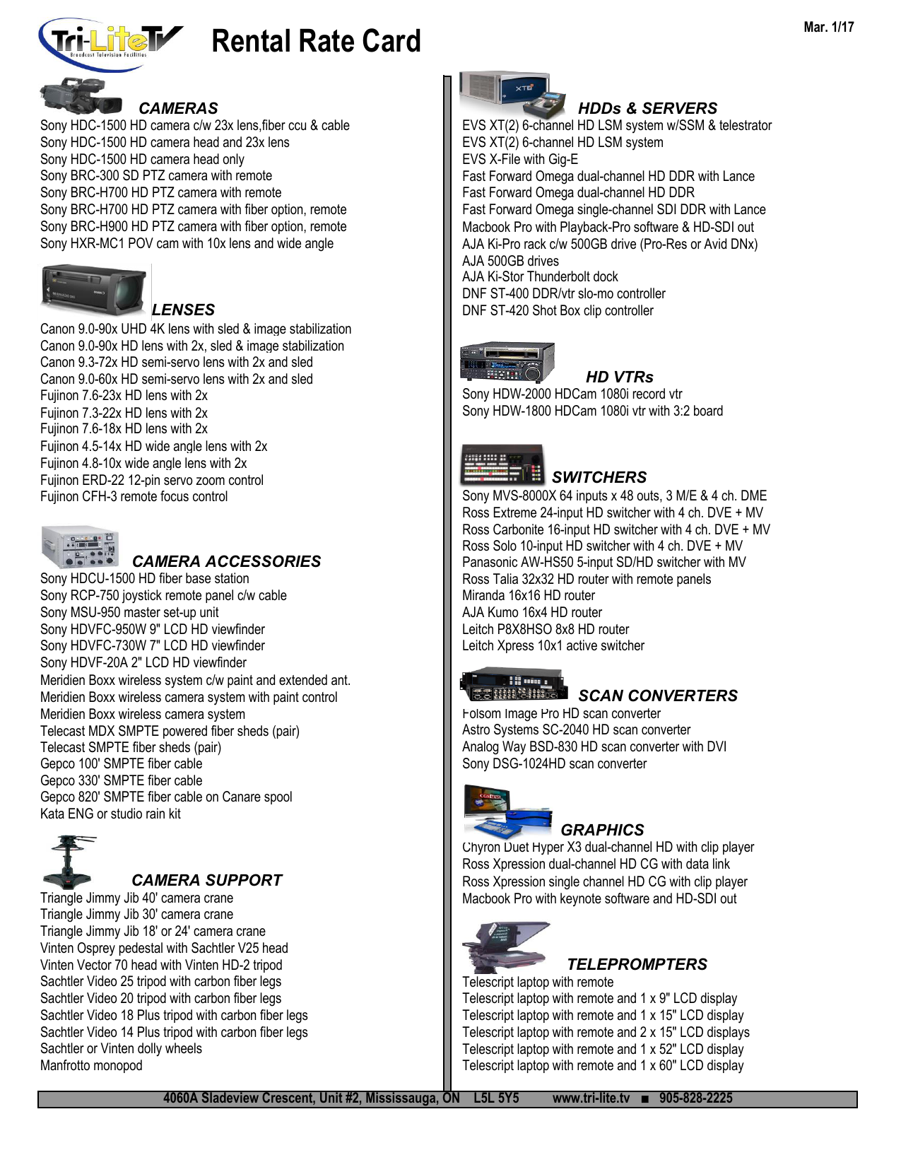 Rental Rate Card Tri Manualzz