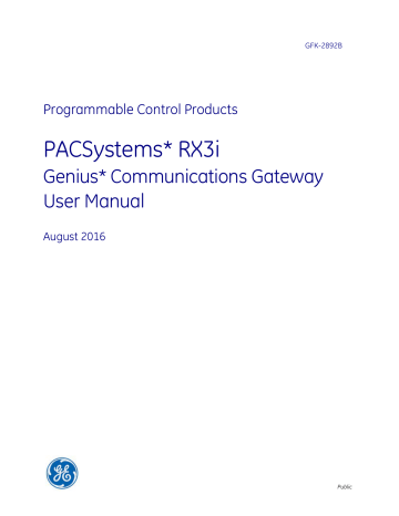 PACSystems RX3i Genius Communications Gateway User Manual | Manualzz