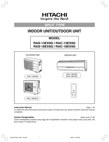 Hitachi RAC-13EX9G Instruction manual  Manualzz