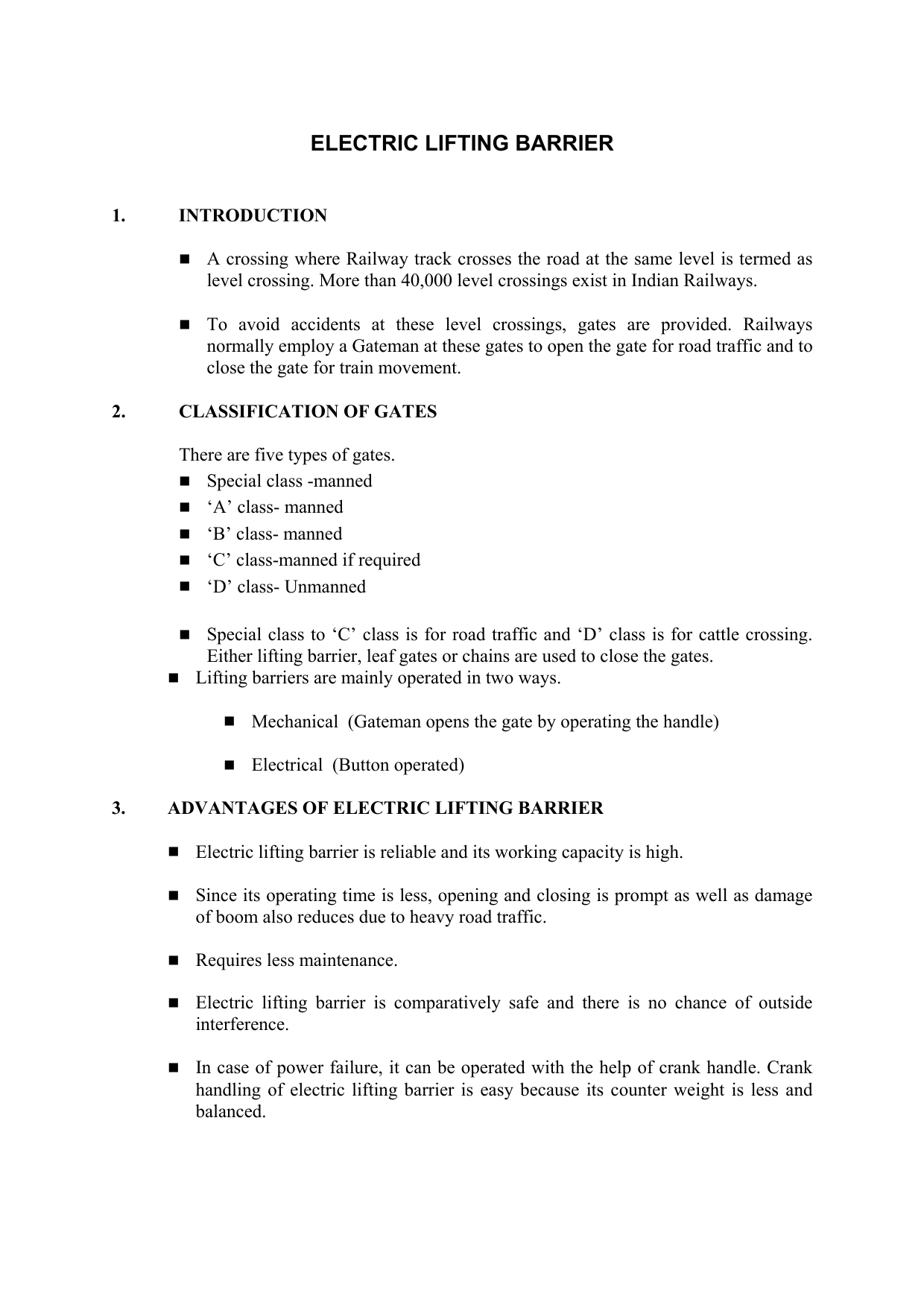 electric lifting barrier Manualzz