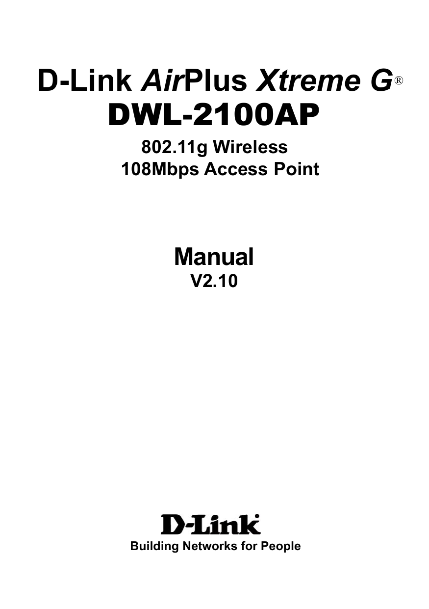 DLink DWL2100AP AirPlus Xtreme G manual Manualzz