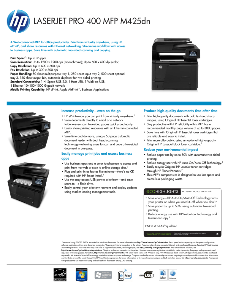 hp laserjet pro 400 mfp m425dn toner