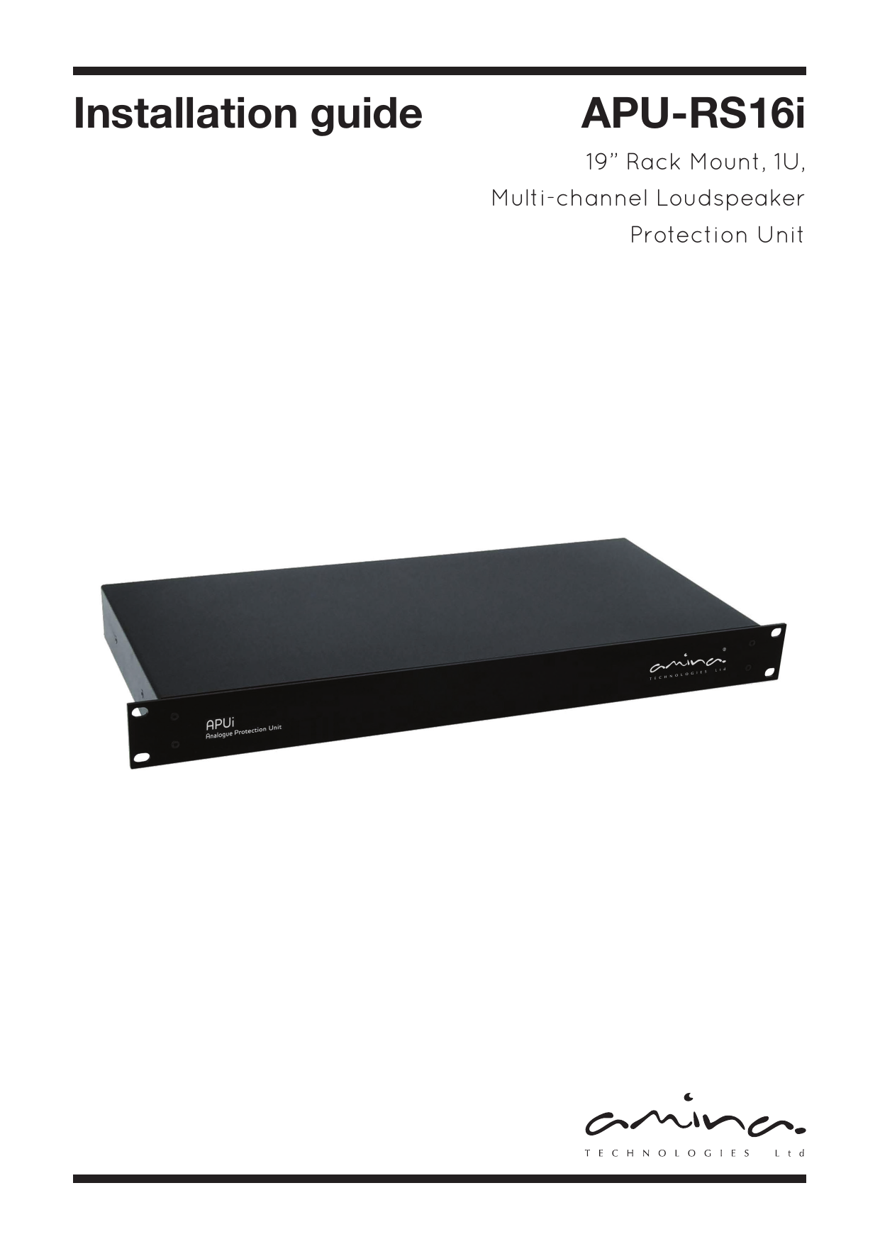 Amina APU-RS16i Installation manual | Manualzz