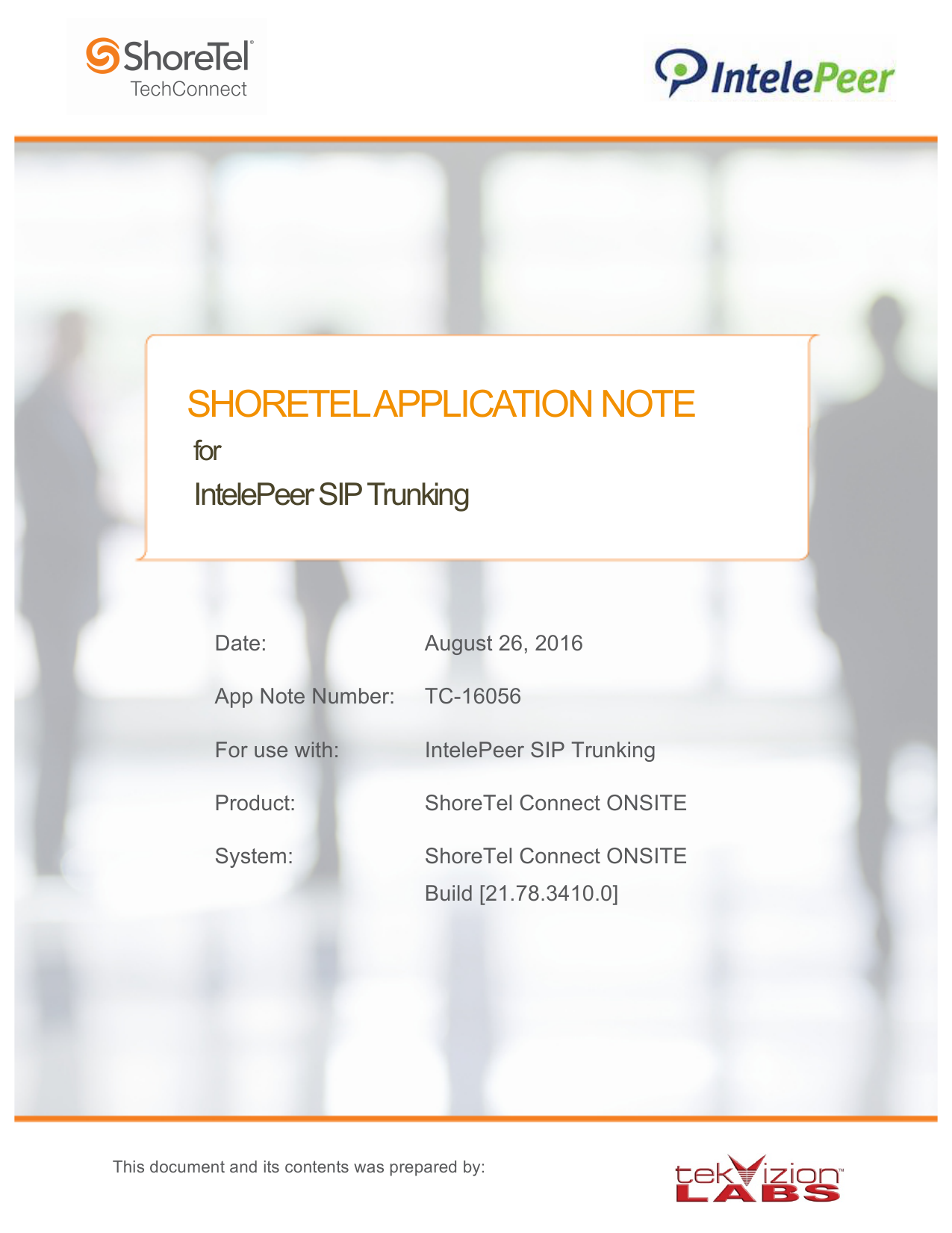 ShoreTel Connect OnSite SIP Trunk Configuration Guide | Manualzz