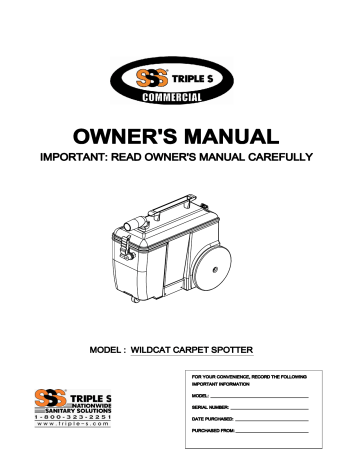 Triple S Wildcat Owner's Manual | Manualzz
