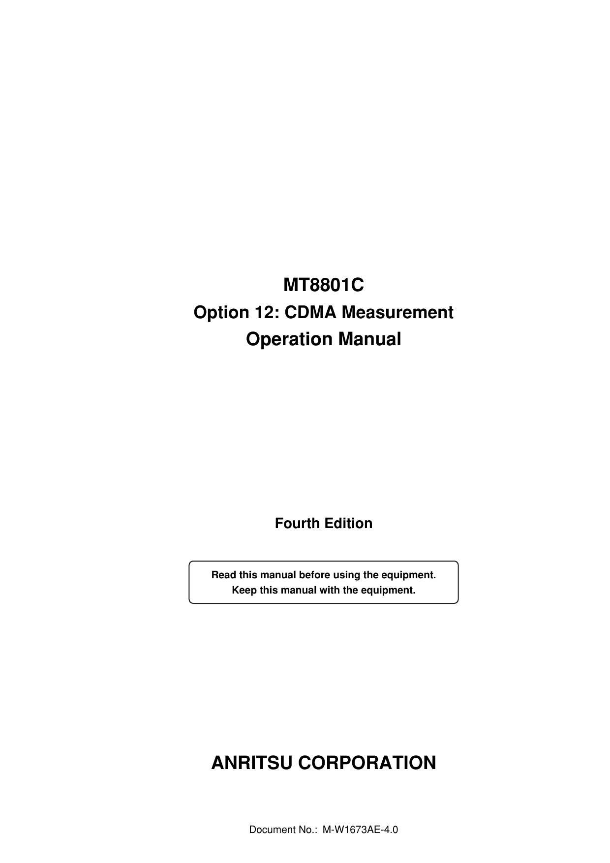 Mt8801c Option 12 Cdma Measurement Operation Manual Manualzz