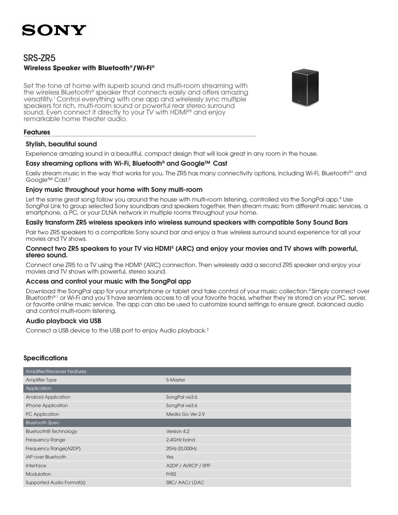 sony srs zr5 surround sound