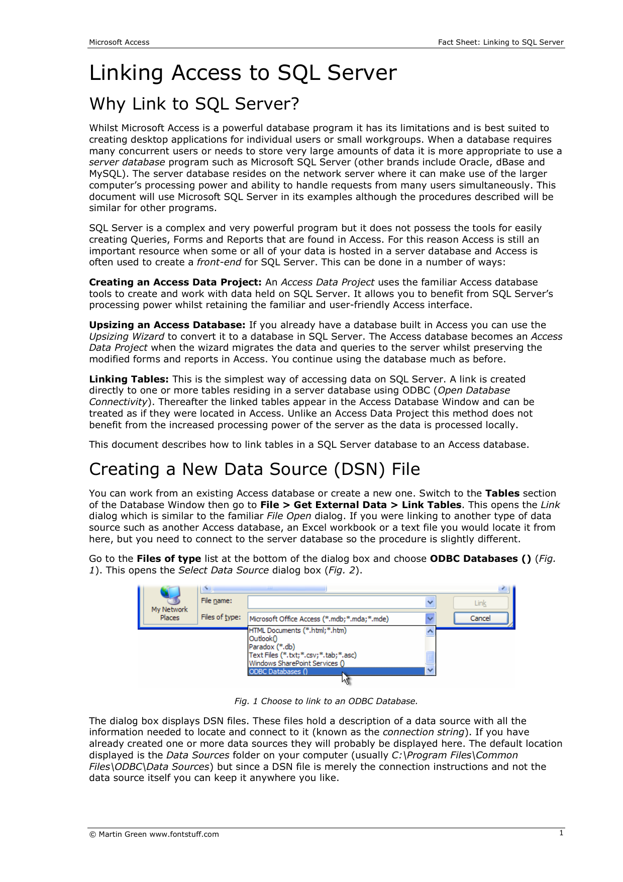 Pdf Linking Access To Sql Server Manualzz