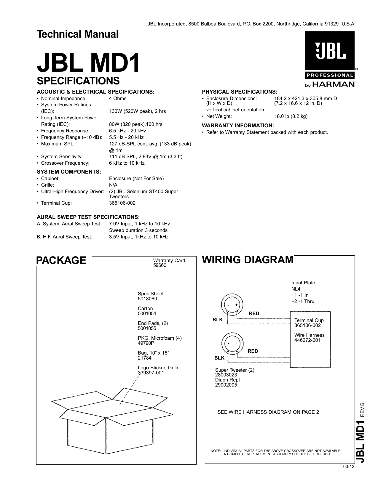 MD1, JBL Professional Loudspeakers