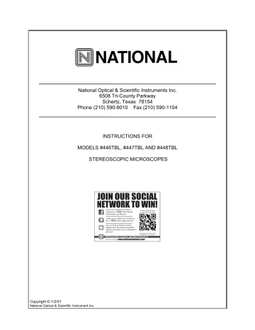 National 446TBL Instructions For Use Manual | Manualzz