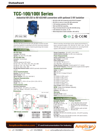 TCC-100/100I Series | Manualzz