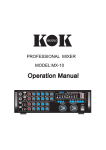 KOK AUDIO MX-10 Operation Manual