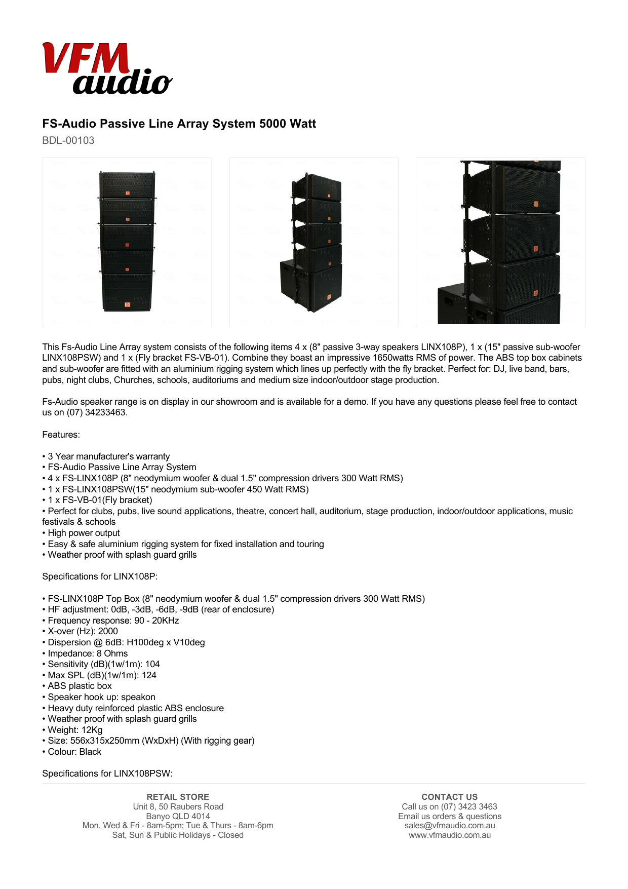 fs audio line array