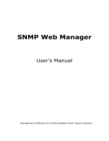 SNMP web card | Manualzz
