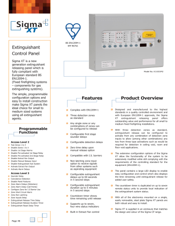 Extinguishant Control Panel Features Product Overview | Manualzz