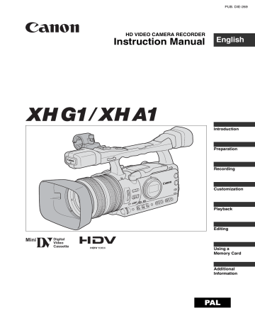 Adjusting the Focus. Canon XH G1, XH A1 | Manualzz