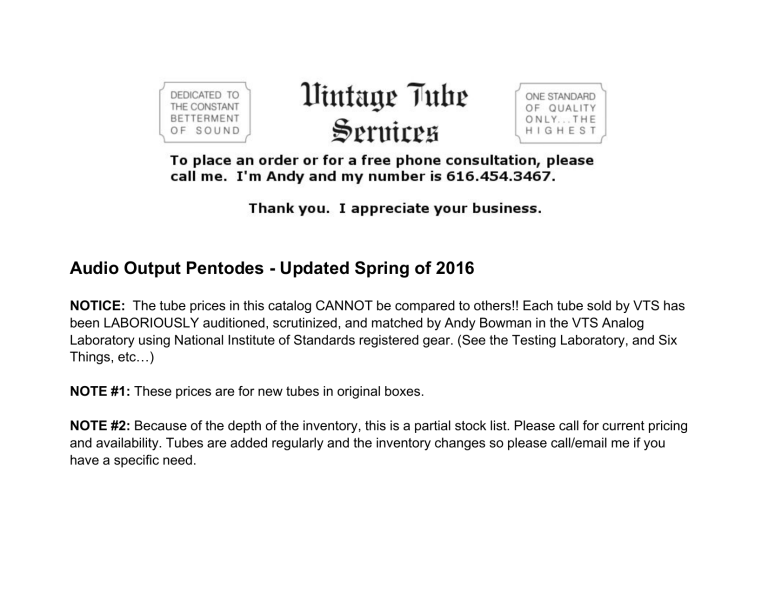 Audio Output Pentodes Updated Spring Of 16 Manualzz
