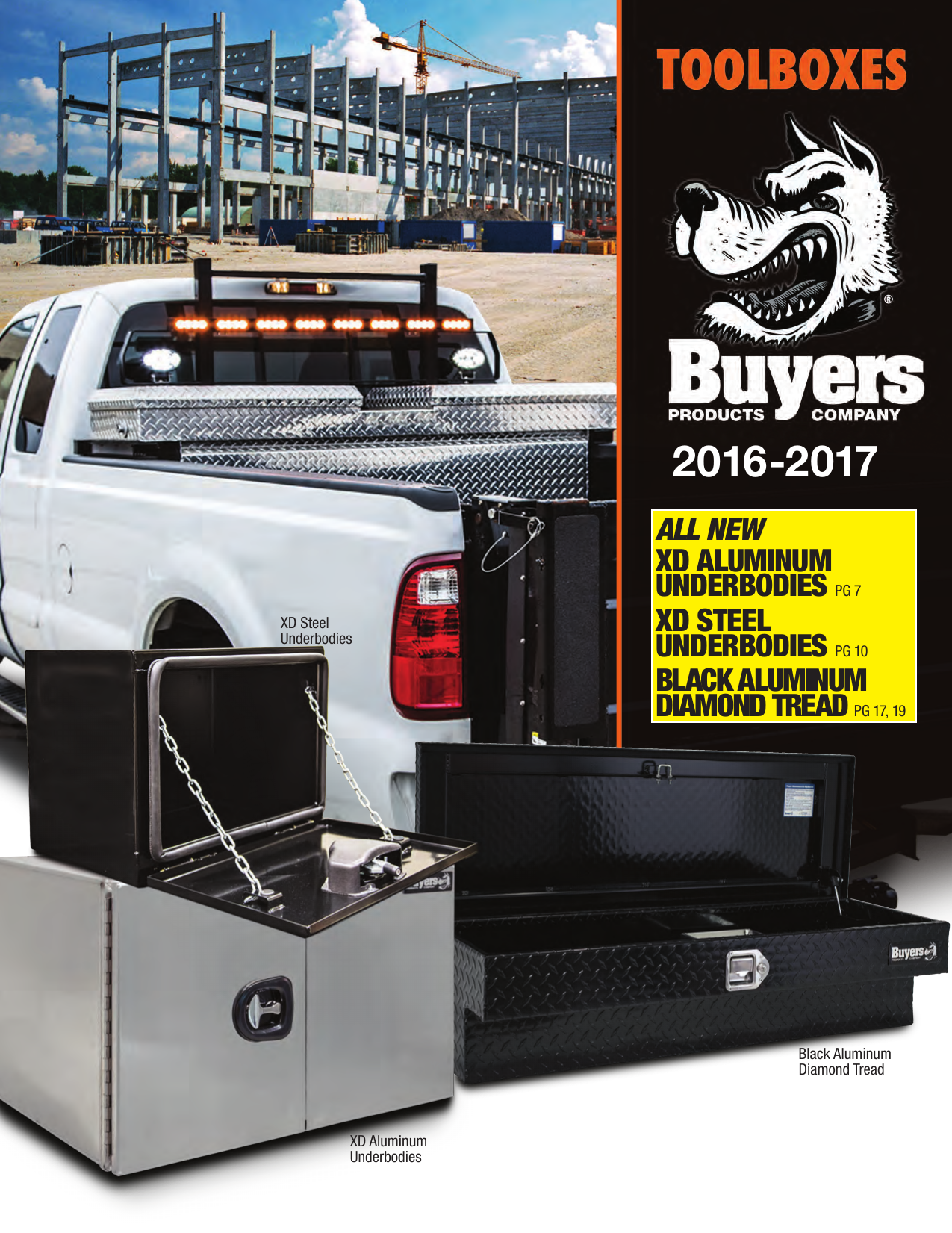 Buyers Products 1725153 Black 14 x 12 x 30 Powder Coated Aluminum Underbody Truck Box