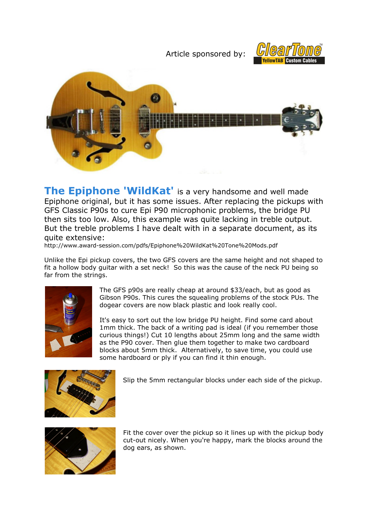 The Epiphone `WildKat` | Manualzz The Epiphone `WildKat` | Manualzz