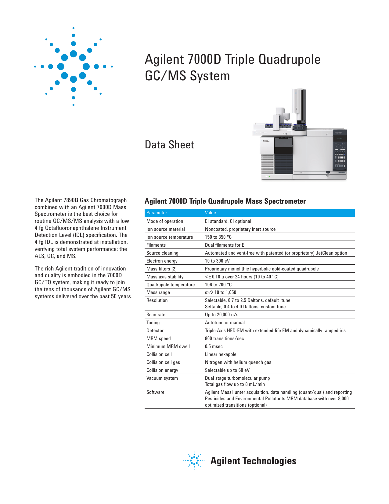 Agilent 7000D Triple Quadrupole GC/MS System Manualzz