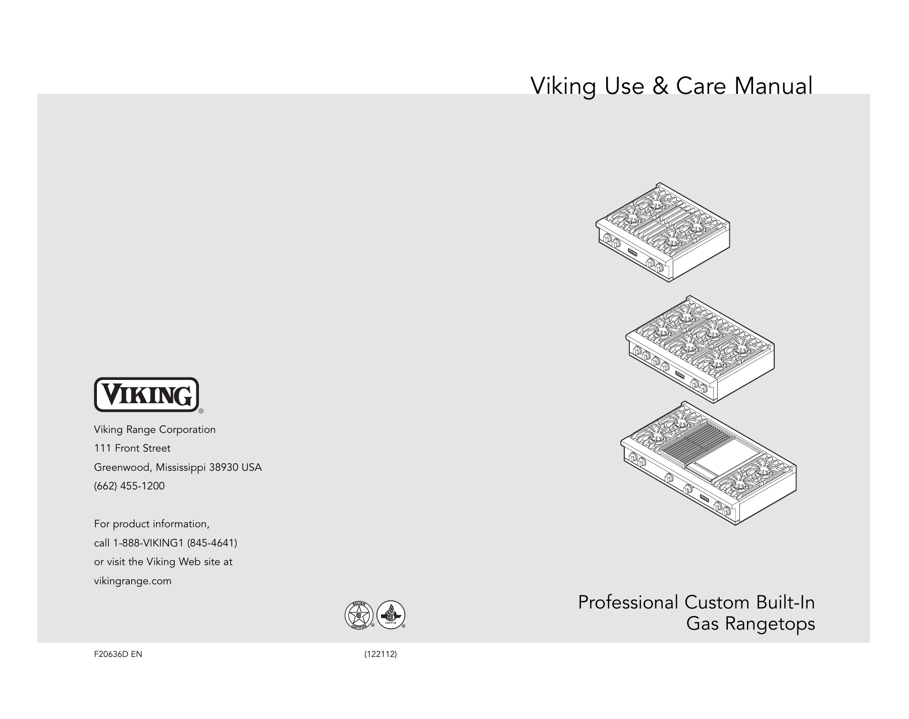 Viking VGRT5488BSS Cooktop Use and Care Manual Manualzz
