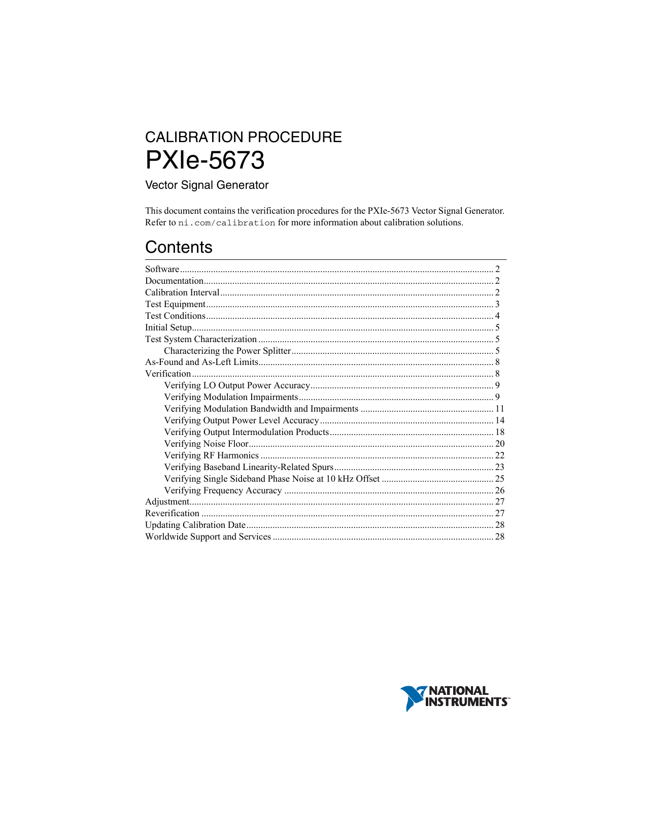 PXIe5673 Calibration Procedure Manualzz