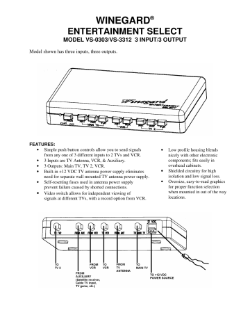 Winegard® Entertainment Select | Manualzz