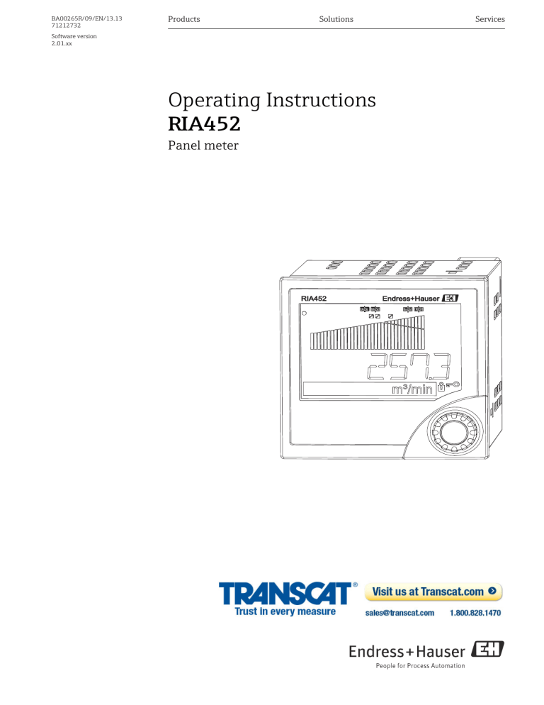 Operating Instructions RIA452 | Manualzz