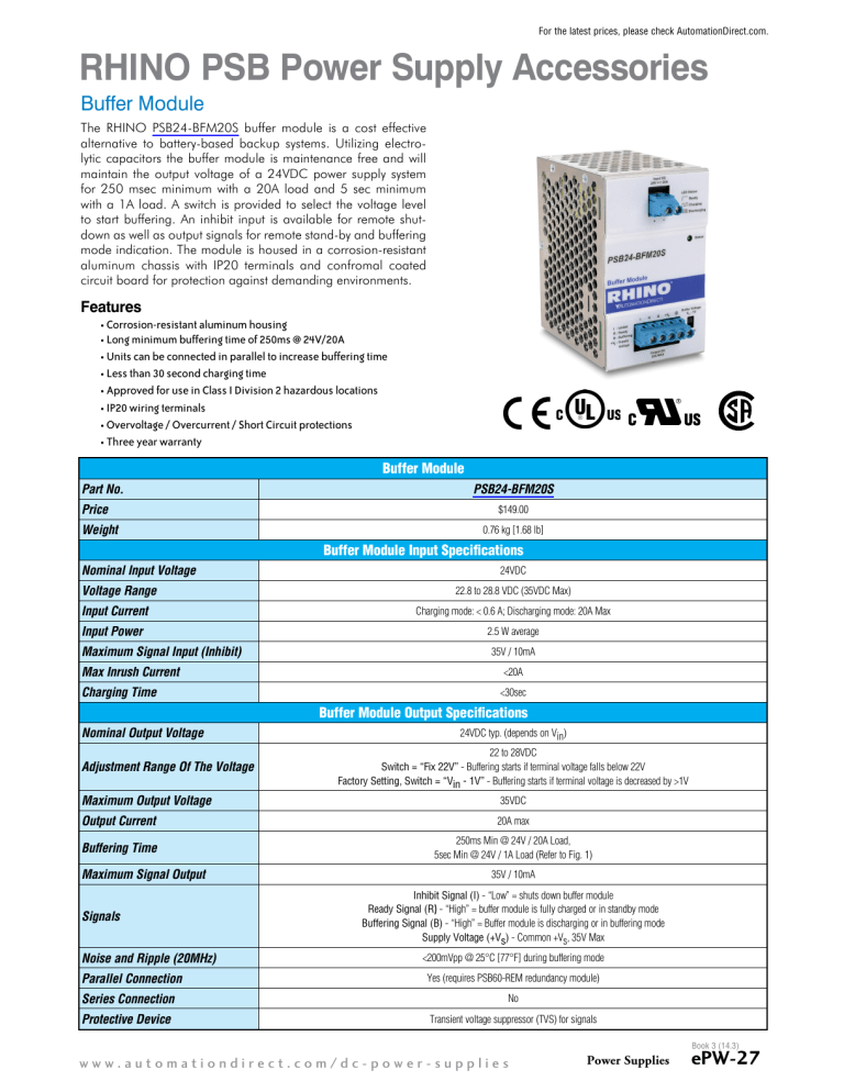 Psb Power Supply Accessories Buffer Module Manualzz