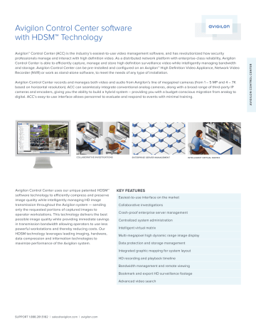 Avigilon Control Center Software With HDSM™ Technology | Manualzz