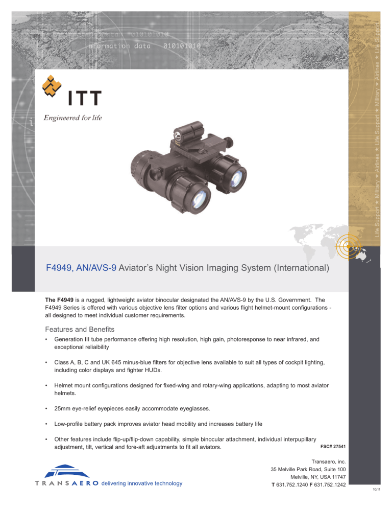 F4949, AN/AVS9 Aviator`s Night Vision Imaging System (International