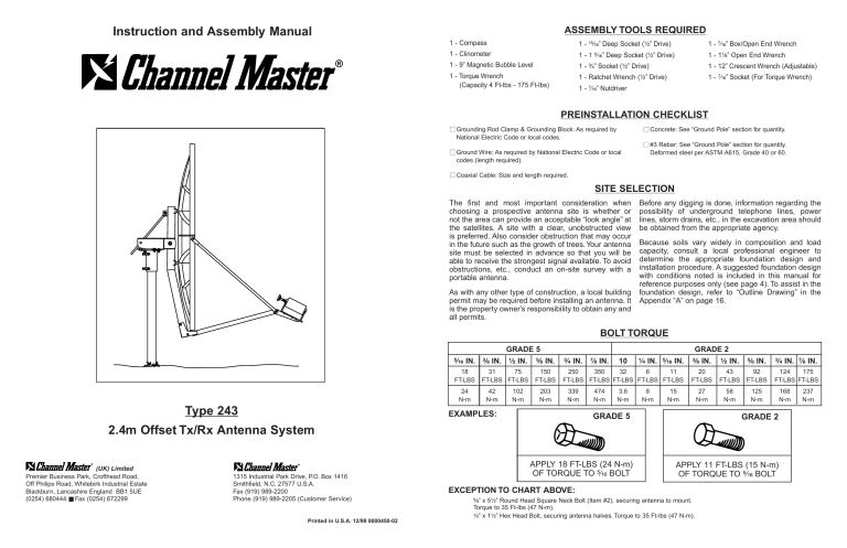 Type 243 2 4m Offset Tx Rx Antenna System Instruction And Manualzz