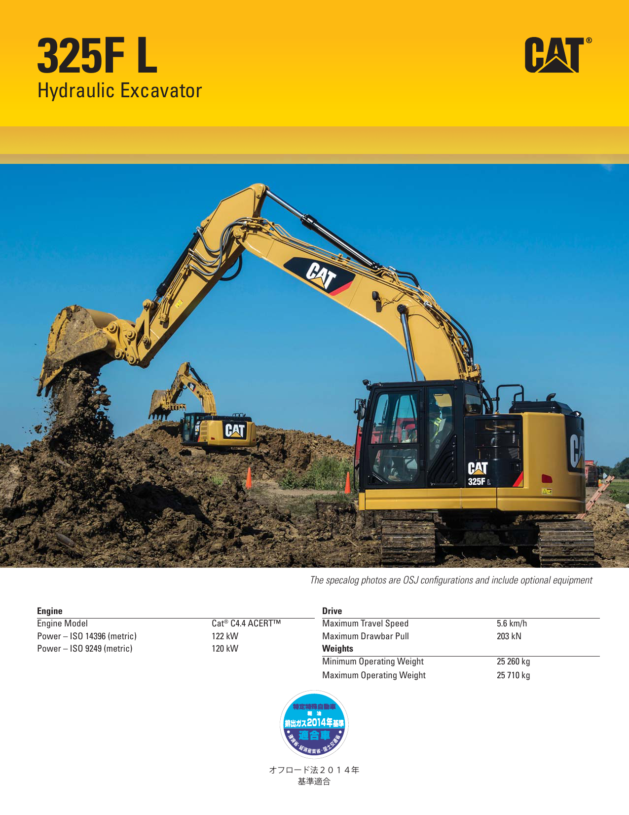 Large Specalog For 325f L Hydraulic Excavator Aehq7975 01 Manualzz