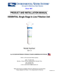 ESSENTIAL SS 1.0 Product and Installation Manual