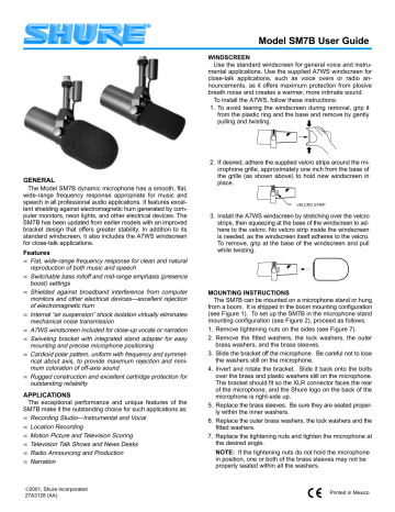 Shure Sm7b Manualzz