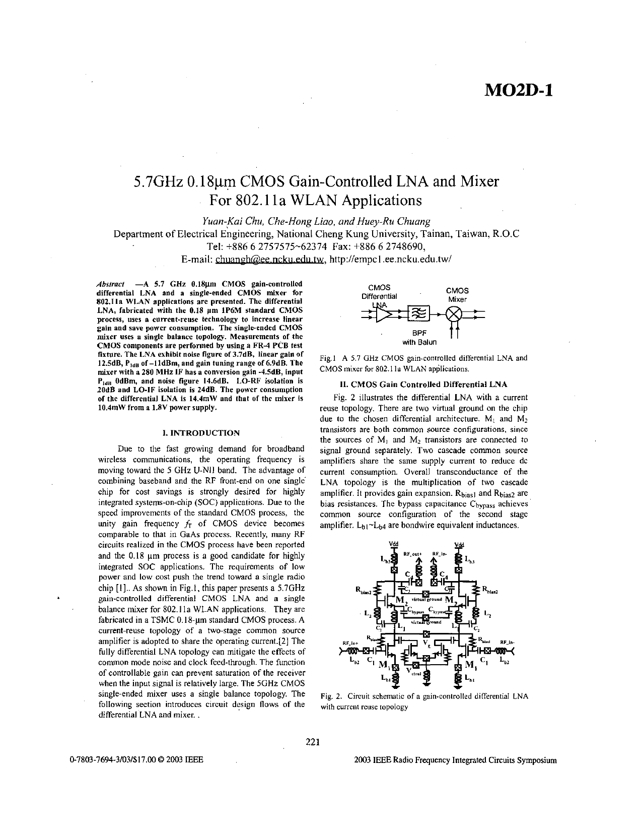 5 7ghz 0 18 Spl Mu M Cmos Gain Controlled Lna And Mixer For Manualzz